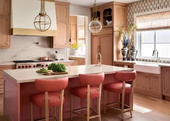 طراحی خانه برای یک زوج سالمند با کابینت های صورتی